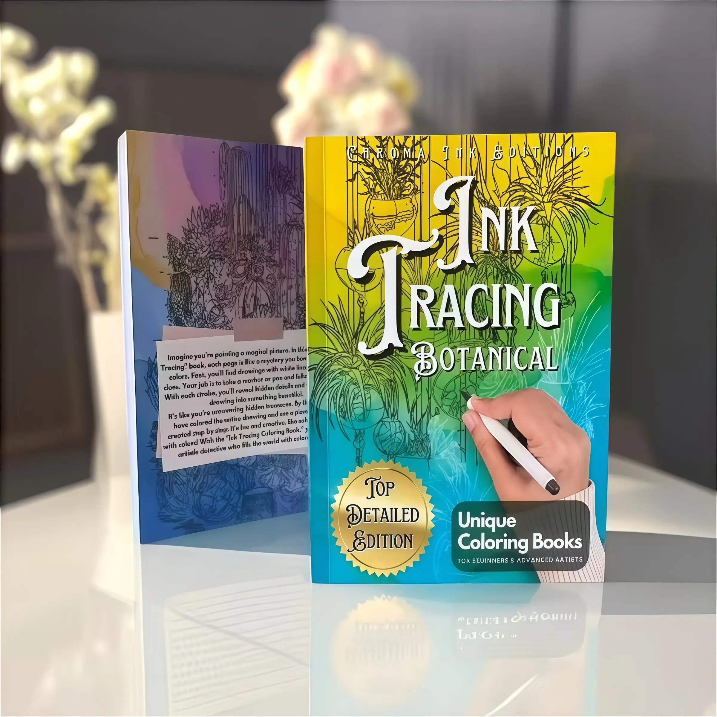 Flower Unique Coloring book: unveil the beauty of nature along the white line. A new way to reverse color: pen and ink art, reverse ink tracing coloring books for adults and teenagers