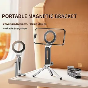 Portable plastic magnetic Multipurpose Phone Holder, Magnetic smartphone holder, Cell Phone Mount for car/travel/desktop use, foldable, strong magnetic force, universal, angle adjustable, durable, stable grip