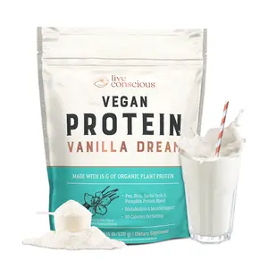 Live Conscious Vegan Protein Powder Flavored Drink Mix - Plant-Based Vegan Protein Blend - Pea, Brown Rice, Pumpkin, Sacha Inchi