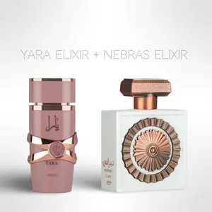 Yara Elixir + Nebras Elixir by Lattafa – Fragrance Gift Bundle (100ml / 3.4 oz Each), Edp, Floral