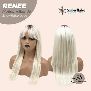 JBEXTENSION 21 Inches Pre-Cut T Part Snowflake Lace Frontlace Glueless Wig RENEE【BENDY EAR TABS】
