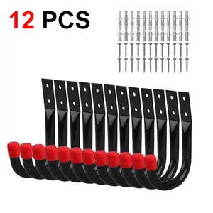 Garage Hooks Set, Storage Organizer, Wall-Mounted Utility Hook for Tools & Equipment, Durable Design, Easy Installation, U Shaped Hook