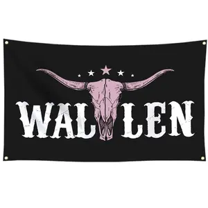 3x5FT Rectangular Pink Western Bull Skull Flag - Fade-Resistant Wall Tapestry Banner, Indoor/Outdoor Home Decor with Size Detail, Ideal for Man Cave, Valentine’s Gifts