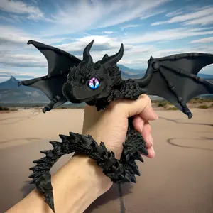 39.5cm/11.55in Vibrant 3D Printed Dragon Sculpture, Figurine, Moving Joints, Home Decor, Perfect Gift for Dragon Enthusiasts, Collectible Decoration Project