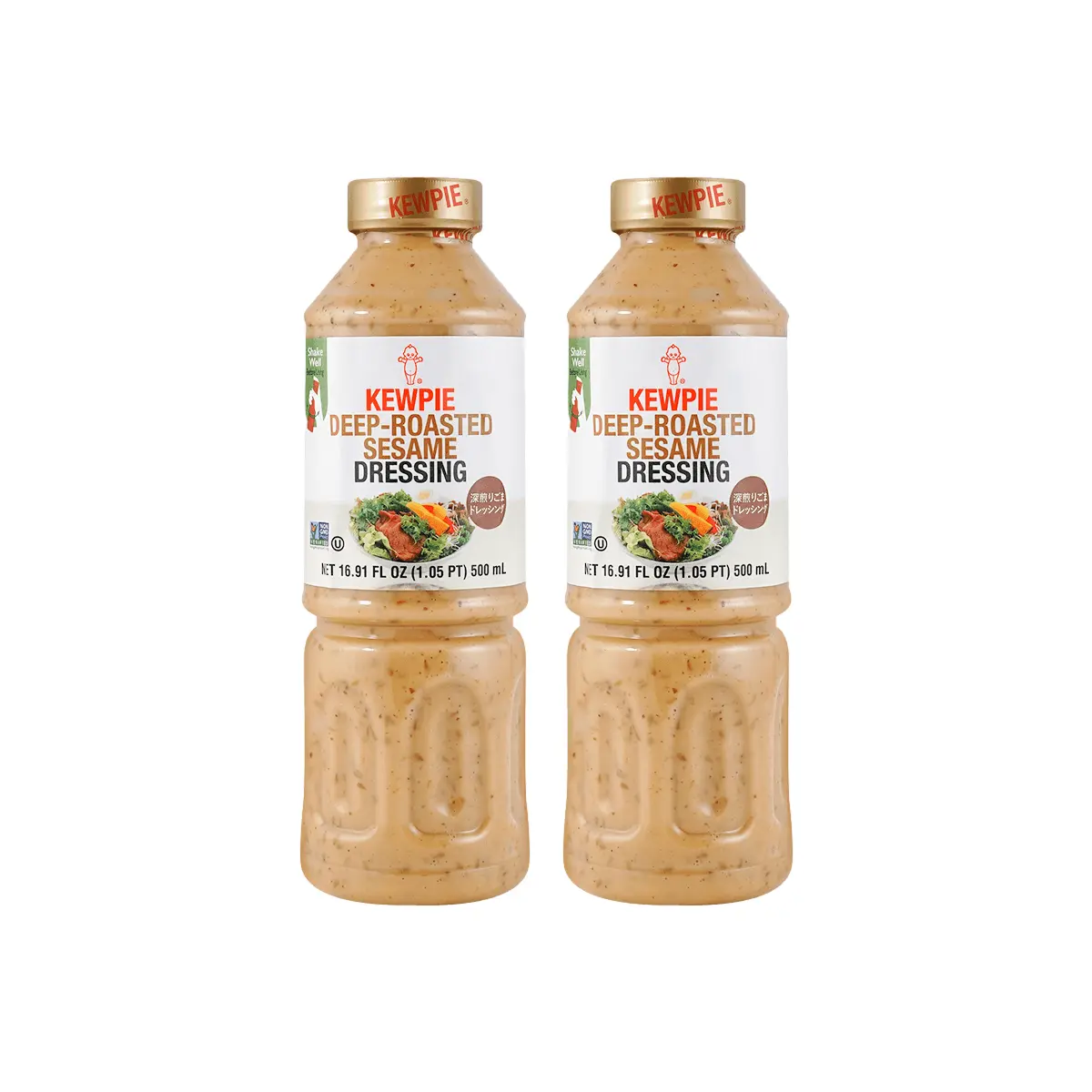 KEWPIE Roasted Sesame Dressing 500ml (2 Pack) - Authentic Japanese Salad Sauce, Perfect for Sukiyaki, BTS J-Hope's Favorite,