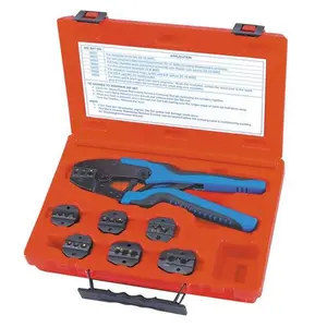 S & G Tool Aid  Quick Change Ratcheting Terminal Crimping Kit, Steel, Ratchet Action