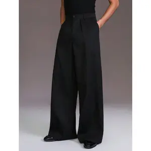 Men's Pleated Wide Leg Dress Trousers | Y2K Minimalist Formal Pants
