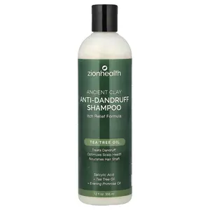 Zion Health Ancient Clay, Anti-Dandruff Shampoo, Itch Relief Formula, 12 fl oz (355 ml)