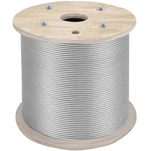 【DealsForYouDays】VEVOR High Strength 304 Stainless Steel Wire Rope Cable, 1/4" Diameter, 7x19 Construction, 200ft Length, Ideal Father's Day Gift for Home Improvement Electrical Projects, High Strength Wire Rope