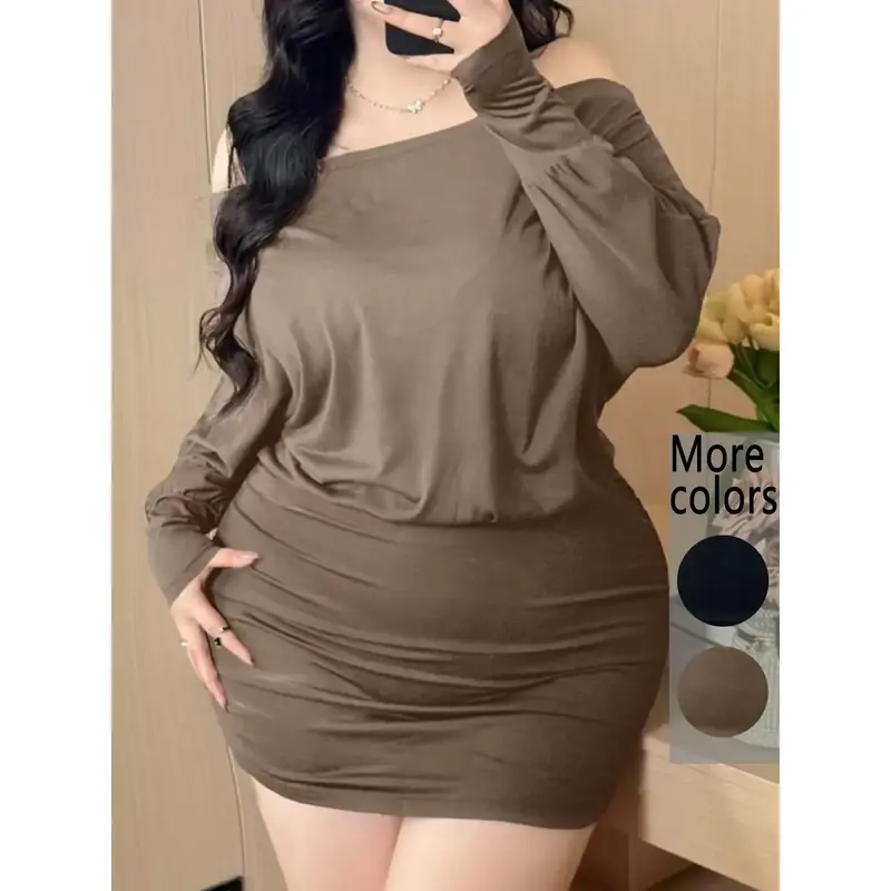 curvy long sleeve bodycon dress
