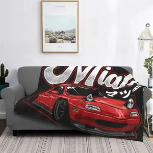 Miata MX-5 NA Red Blanket Jdm Car Drift Turbo Plush Thick Supe r Soft Flannel Fleece Throw Blanket For Bedding Bedspread QuiltHoliday gifts for family and friends during Thanksgiving, graduation season and Valentine's Day tiktokshopspringglowup