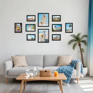 10 Pack Picture Frames Collage Wall Decor, Gallery Wall Frame Set for Wall or Tabletop Display, Multi Sizes with Two 8x10, Four 5x7, and Four 4x6 Photo Frames, Black Room Multi-Picture Frames Set