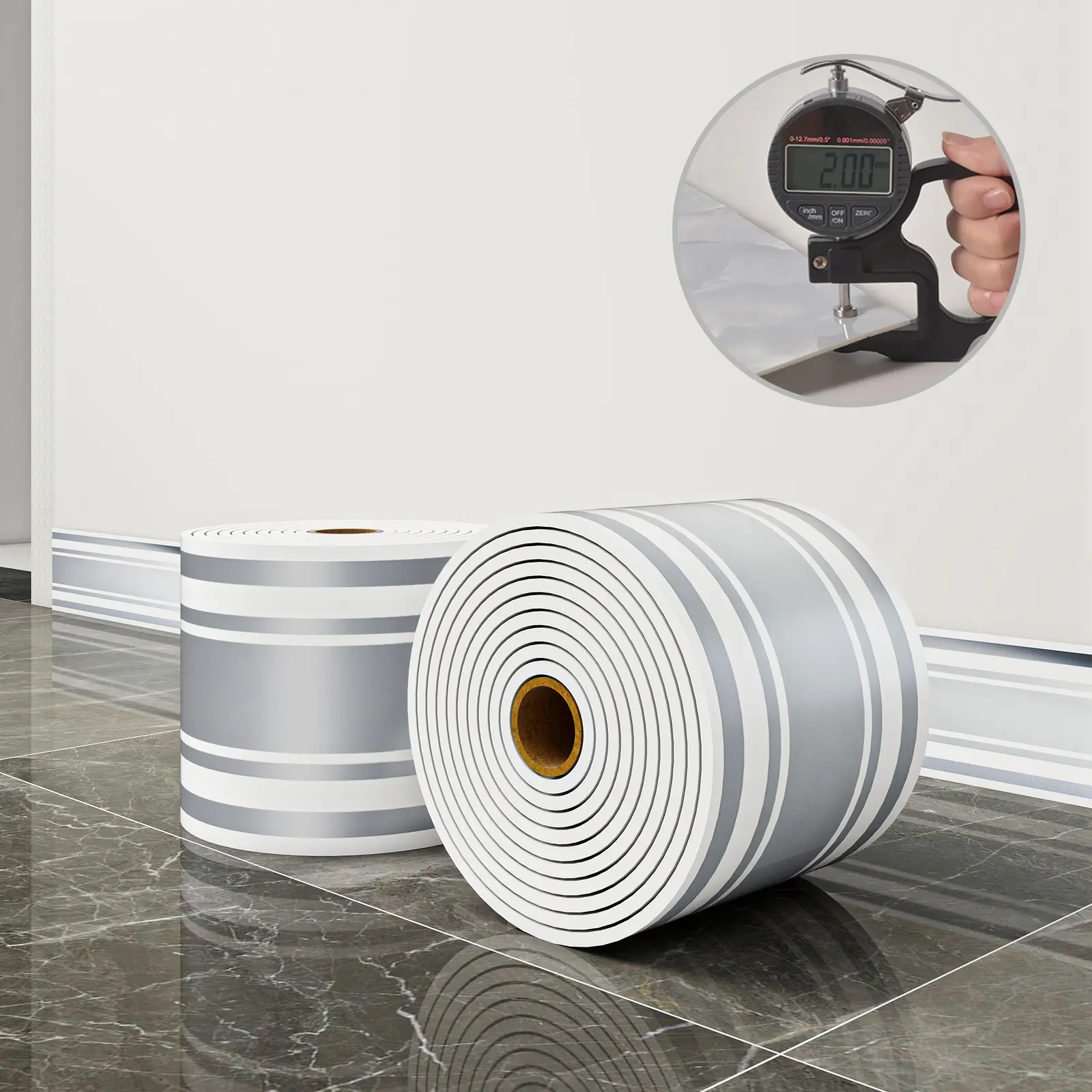 1 roll, 197 inches x 3.94 inches, large thickened version, European-style marble tile panel wallpaper, Marble Pattern Wallpaper, self-adhesive PVC faux brick, peel and stick, DIY removable with no residue, waterproof, wear-resistant, long-lasting