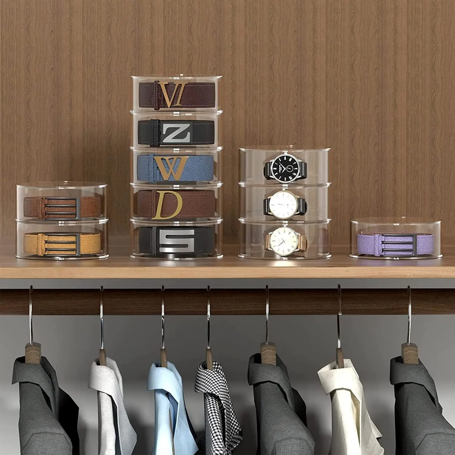 Homewinner Acrylic Display Organizer / Case / Storage Holder for Belt, Watches, Other Accessories Box Boxes Fitting