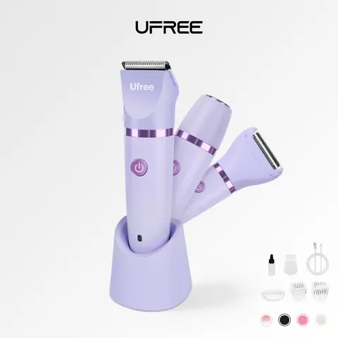 Ufree Women's 3-in-1 High Quality Bikini Trimmer - IPX7 Waterproof Cordless Intimate Pubic Trimmer, Rechargeable Shaver for Women for Bikini Hair Removal, Body Grooming Gift,Christmas Gift