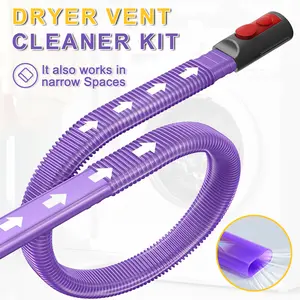 Dryer Vent Cleaner Kit, Lint Vacuum Attachment Adapter Compatible with Dyson V7/V8/V10/V11/V12/V15 Cordless Vacuums (Purple)