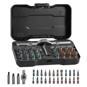 SEESE 24 in1 DIY Screwdriver Set,SwitchableScrewdriver Shape Magnetic ScrewdriverSet,Compact and Portable Ratchet ScrewOdriver SetHome Repair Tool Box