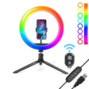 10" 12'' RGB Ring Light with Stand Phone Holder Selfie Ring Light 63' ' Tripod Stand & 42 Color Modes for Youtube/Vlog/Tiktok/ Fittingood