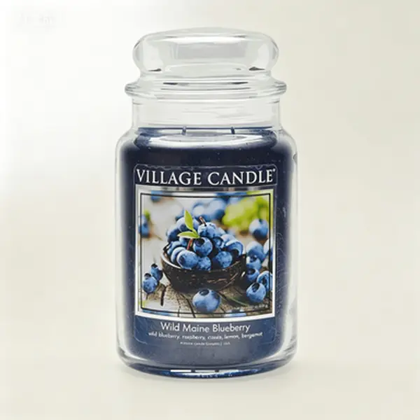 Wild Maine Blueberry Scented Candle, Large Glass Apothecary Jar, 21.25 oz, Dark Blue, Long-Lasting Fragrance, Premium Soy Wax Blend, Hand-Poured Home Decor Gift
