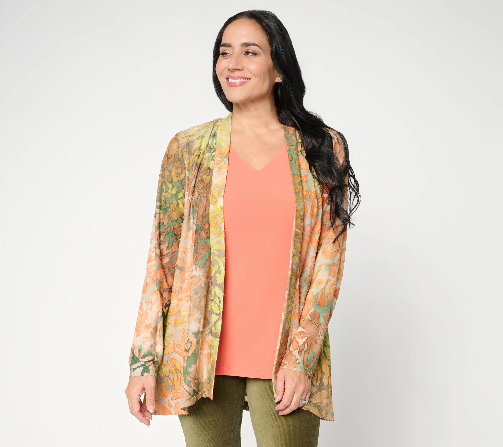 Susan Graver Petite Novelty Knit Cardigan w/ Liquid Knit Tank Set
