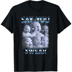Cotton TShirt Featuring Ai Niche Baby Holding Back Laughter Gen Z Inspired Meme Design