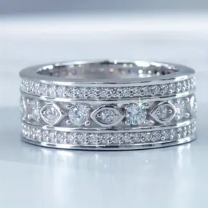 Women's Fashion Micro Pave Zirconia Band Ring - Trendy Versatile Design for Daily Wear & Parties