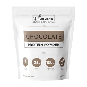 Just Ingredients Chocolate Protein Powder – 30-Serving Blend with 100% Grass-Fed Whey & Organic Plant Proteins – Rich Cocoa Flavor – Supports Muscle Recovery, Energy & Satiety* – No Artificial Sweeteners or Fillers