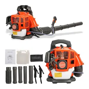 Gas-Powered Backpack Leaf Blower with 52cc Engine, 550cfm Flow, 3HP 2-Stroke Air-Cooling Gasoline, Cruise Handle, Grass Lawn Snow Blower for Outdoor Leaf Removal