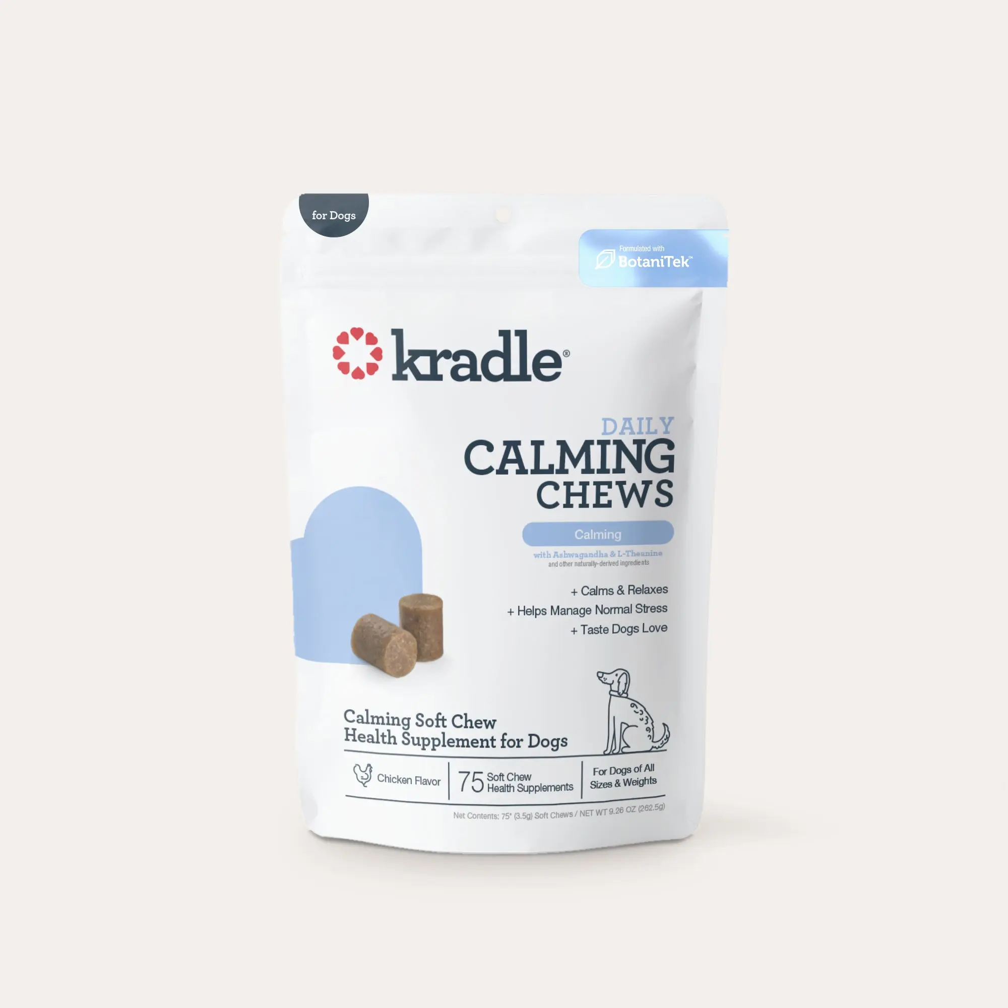 Kradle Daily Calming Chews For Dogs, Chicken Flavored