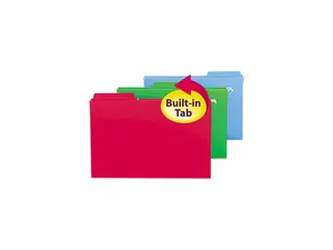 Smead FasTab Hanging Folders Legal Assorted 18/Box 64153