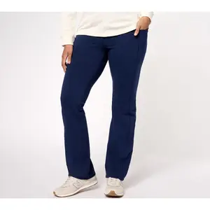 Denim & Co. Active Duo Stretch Petite Lightly Boot Pant w/ Pockets