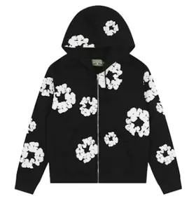Denim Tears Cotton Wreath Zip Hoodie Black - size M, L, XL, XXL