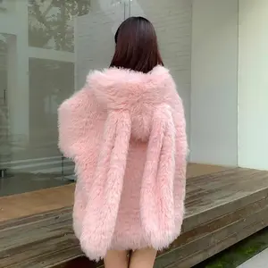 Cute Rabbit Ears Anti-Lambswool Fleece Jacket for Women