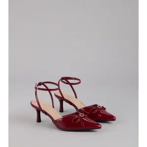 Sweet Point Kitten Bow Heels