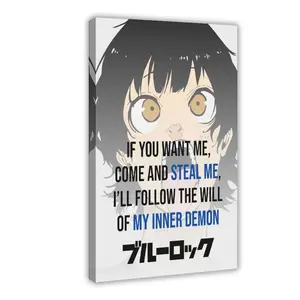 Anime Blue Lock Meguru Bachira VII Canvas Poster Wall Art for Home Bedroom Office Dorm Room Decor