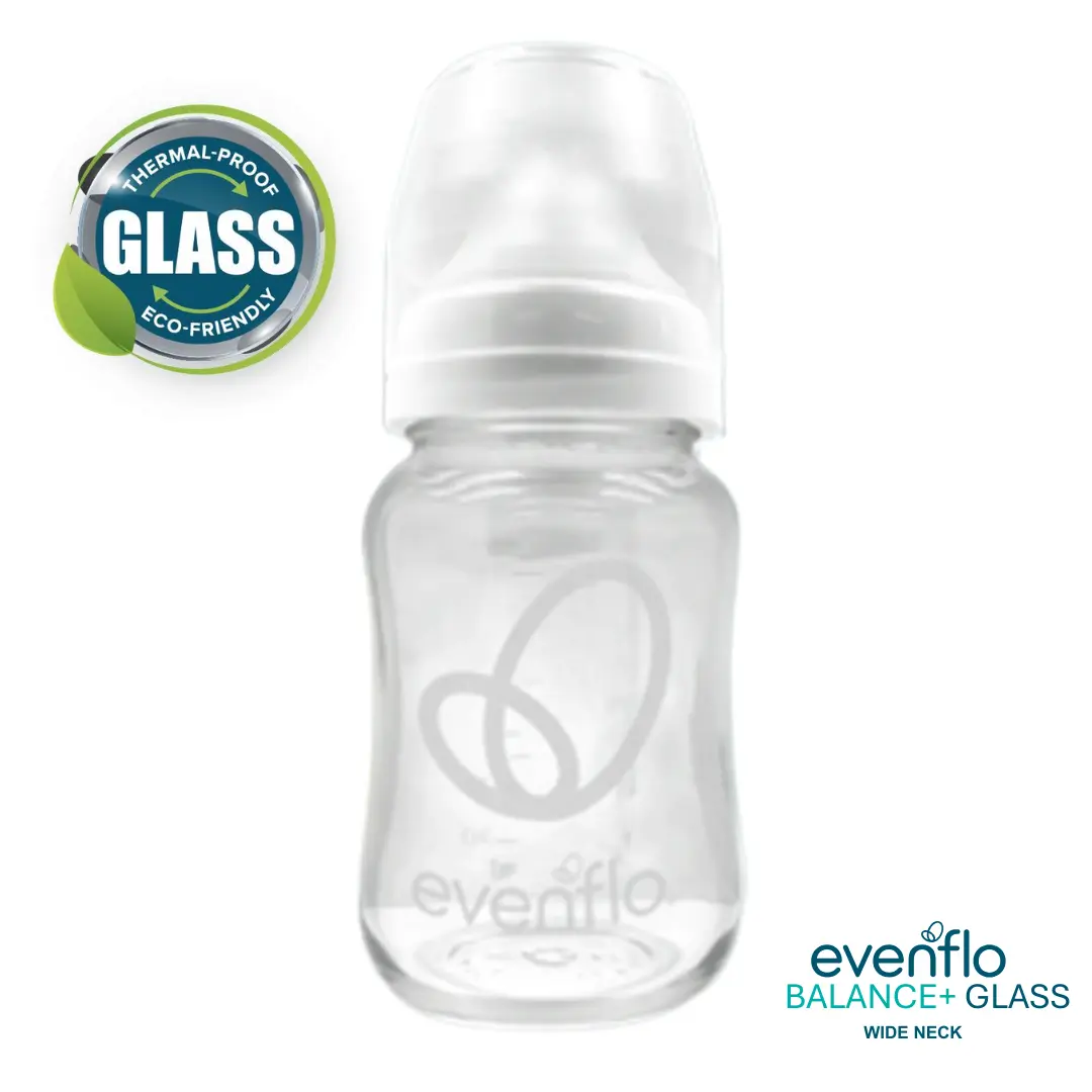Evenflo Balance + Wide Neck Glass Bottles 6oz - 3 Pack OFFICIAL RETAILER