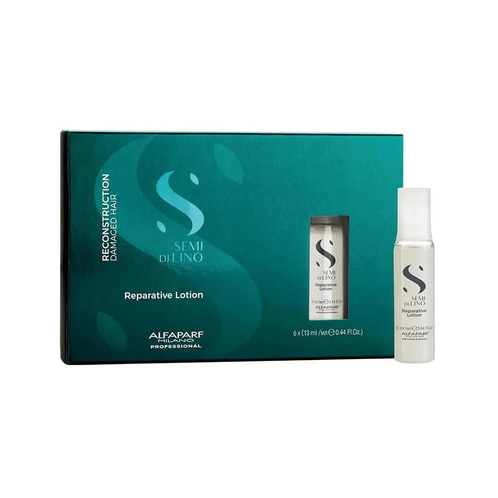 Alfaparf Milano Semi Di Lino Reconstruction Leave-In Lotion, Salon Haircare Treatment to Repair and Strengthen Damaged Hair, Adds Body & Shine, Sulfate-Free, 13ml, Strengthen Hair