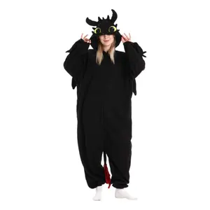 Unisex Cute Dragon  Animal Onesie Pajamas Sleepwear Dragon Halloween Party Costumes Fabric Womenswear christmas pajamas Plush Unisex