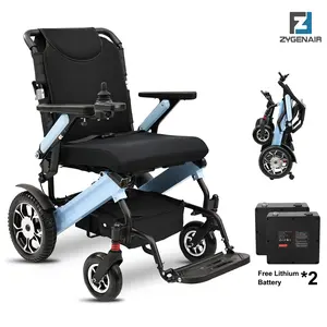 【Zygenair】 Electric Wheelchair for Adults, Lightweight Foldable Aluminum Frame, Dual Motor 24V Power, Long Range Lithium Battery, 300 lbs Capacity
