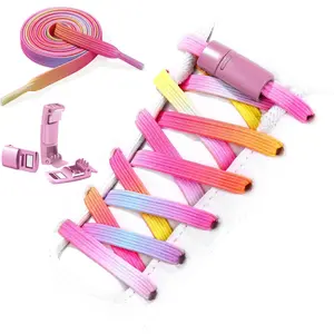 Flat Elastic No Tie Shoe Laces for Sneakers, Stretch Tieless Shoelaces for Kids & Adults, Flat Shoes Strings