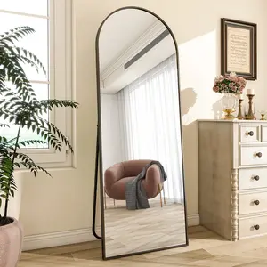 BEAUTYPEAK Curved Luxury Full Body Mirror 64"x21.1", Black