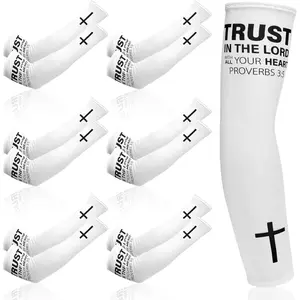 6 Pairs UV Cooling Arm Sleeves Sun Protection Men Women Arm Sleeves Cross Oversleeve for  Cycling Working