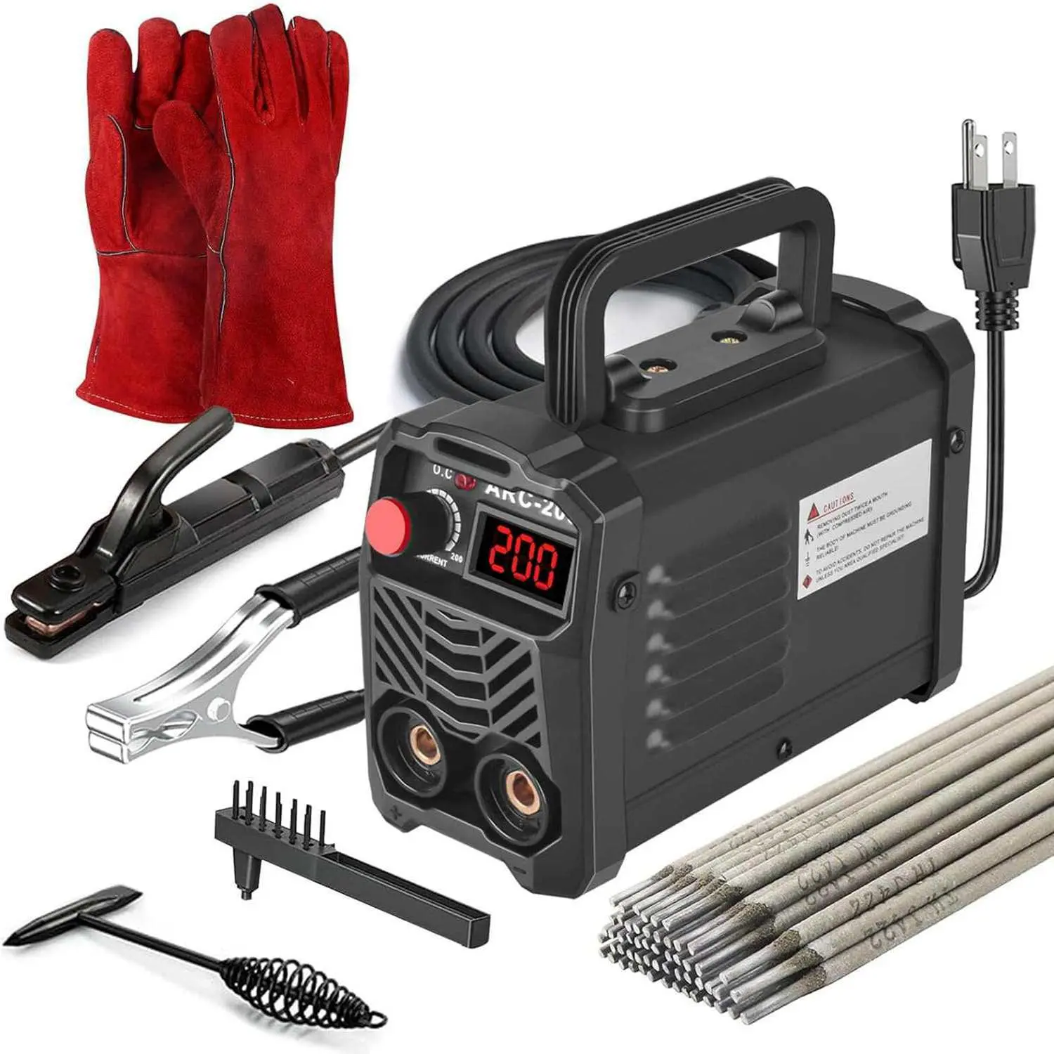 GNI IGBT Inverter Stick Welding Machine, 110V Super Mini Portable Welder with 20PCS Rods, Hot Start, Arc Force & Anti-Stick, for 1/16"-1/8" Rods, Includes 2 Chip Hammers & Gloves, Industrial Tools & Hardware Equipment, Welding Machines