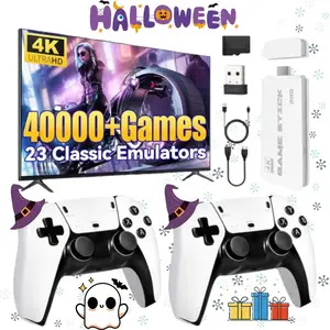 Festive Christmas Edition Retro Gaming Console 40000+ Games 28 Emulators 4K HDMI TV Output Dual Controllers Plug and Play Perfect Holiday Present for Family gaming  stick  games