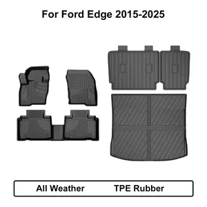 AOMSAZTO 6PCS Pre-Fit TPE Rubber All-Weather Car Floor Mats, Cargo Liner & Backrest Mat for 2015-2025 Vehicles, 1st & 2nd Row Waterproofing Protectors