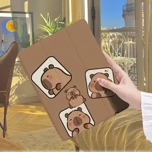 Capybara for ipad Case with a Built-In Pen Holder, Compatible with for ipad Models 9.7, 10.2, 10.9, 12.9, Pro 11, And 10Th Generation
