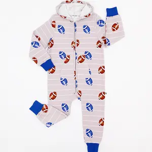 Unisex Baby boys Terry Zip Romper - Christmas Holiday Long Sleeve Coverall | One Piece Zipper Jumpsuits Pjs for Family Matching Xmas Gift