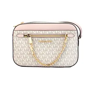 Pre-owned MICHAEL KORS Leather, Pvc Crossbody Bags Adult Saffiano Leather Chain Zip Crossbody Women's Handbag