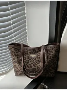 Women s Brown Nylon Backpack with Smooth Zipper Leopard Rivet Embellishment Fashion Multifunctional Casual Travel Backpack Large Capacity Summer New Small Fresh Retro Shoulder Bag and Handbag for Daily Use Casual Printed Backpack Stylish Daypack