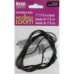 7FI419-EB: Endless Loom Bands 7 Inch Black 10 Piece